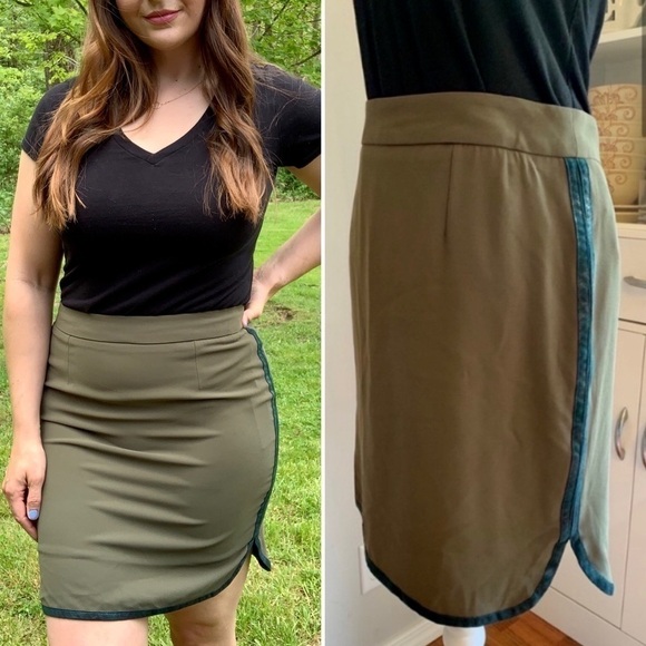 𝅺nwt Cremieux Caden olive green pencil skirt - Picture 1 of 8
